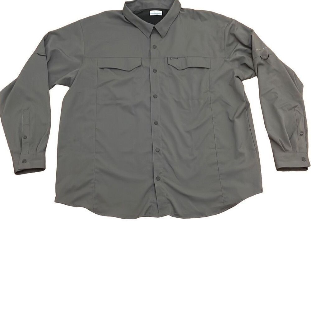 Columbia Sportswear Company Gray Long Sleeve Button-Up Size 2XL